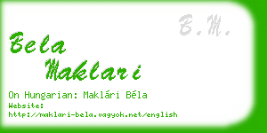 bela maklari business card